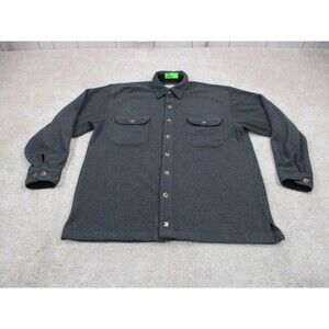 Juneau Shirt Mens Large L Gray Fleece Shacket Long Sleeve Casual Button Up